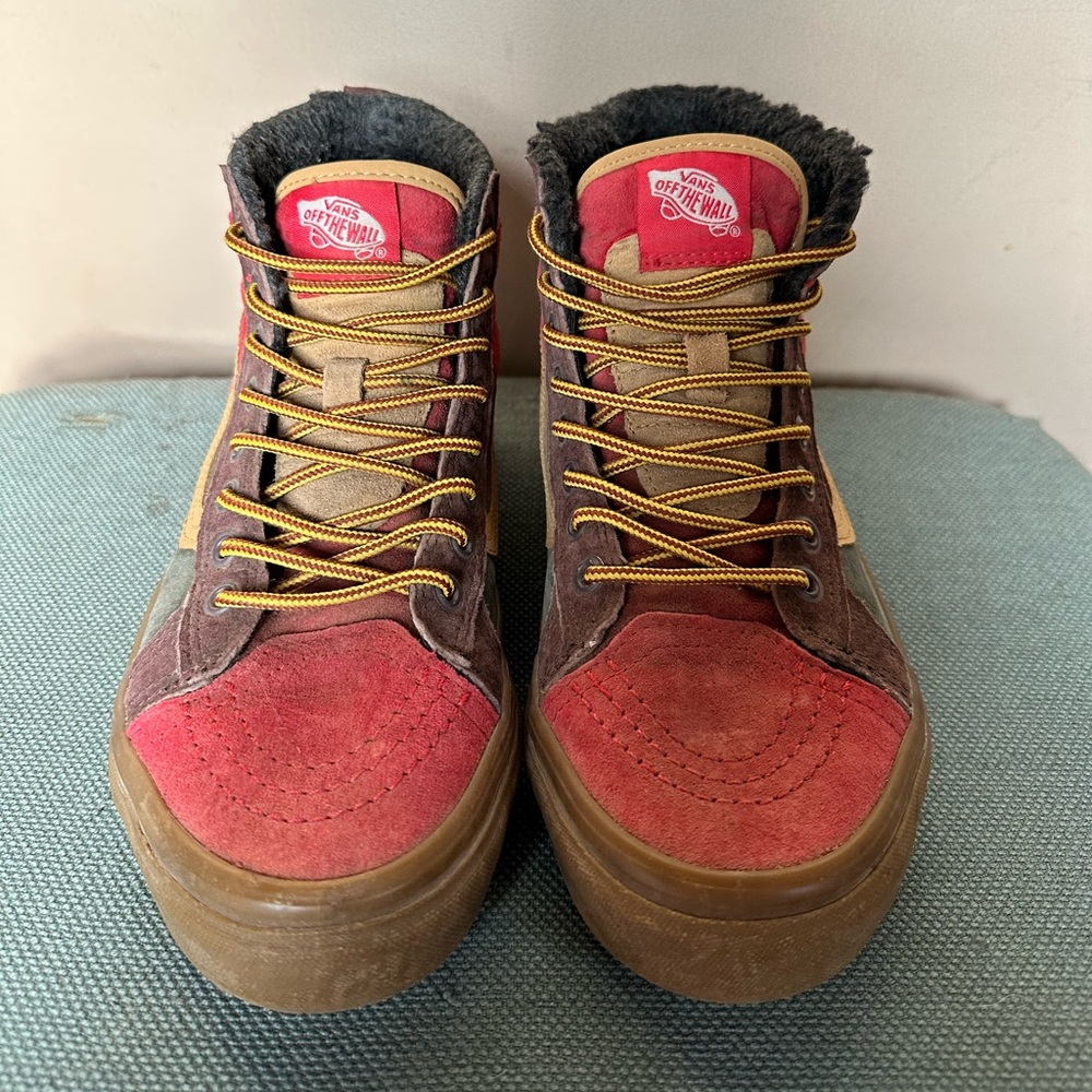 Vans Red and Brown Lace Up Boots